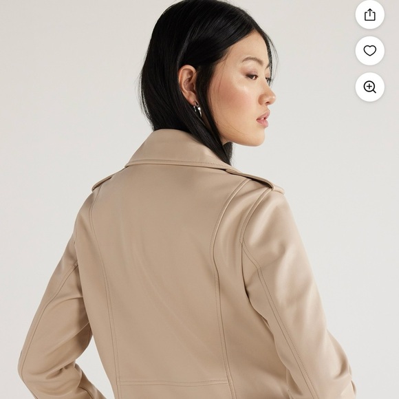 Scoop Women's Faux Leather Asymmetrical Zip Moto Jacket Size L (12/14) - Picture 7 of 11